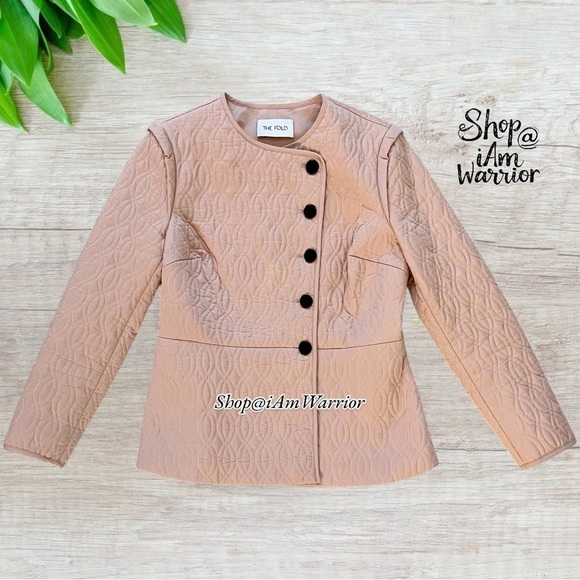 The Fold blush quilted asymmetrical button spring jacket *shop@iamwarrior - Picture 5 of 11